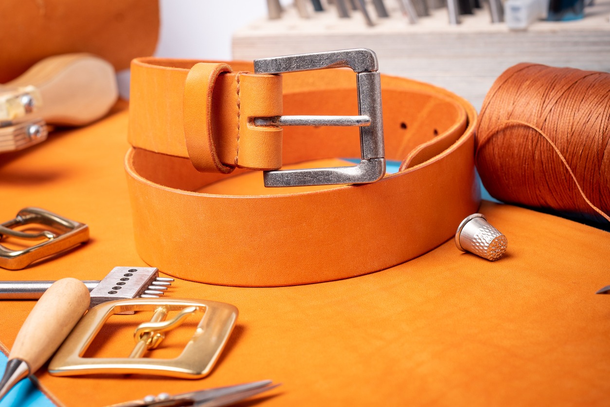 Crafting belts with buckles.