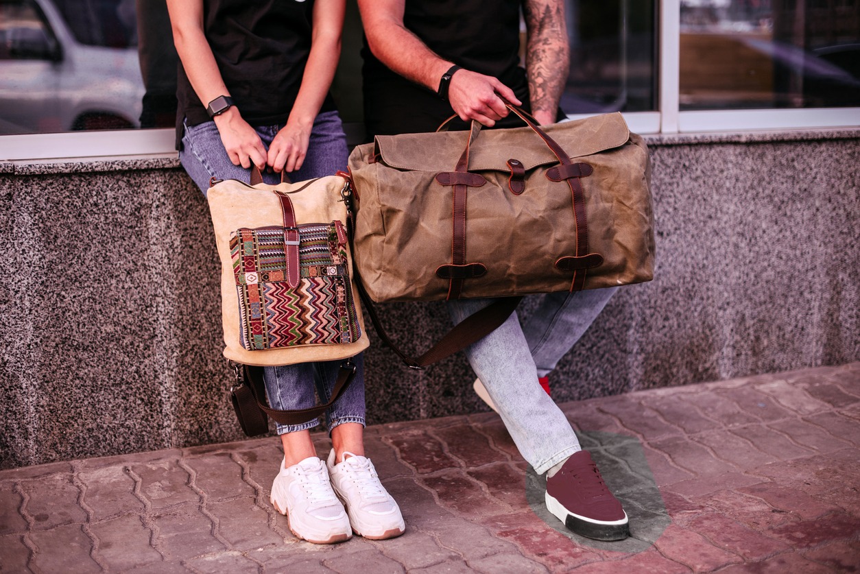 A duffel bag made of canvas. 