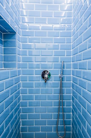 A blue shower