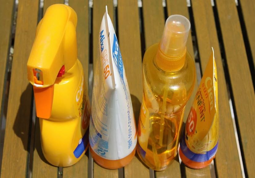 Four different kinds of sunscreen