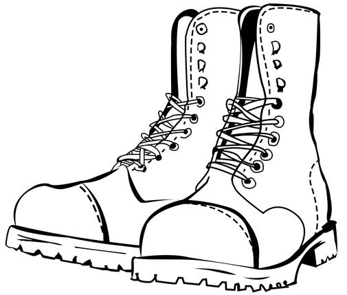 a pair of combat boots