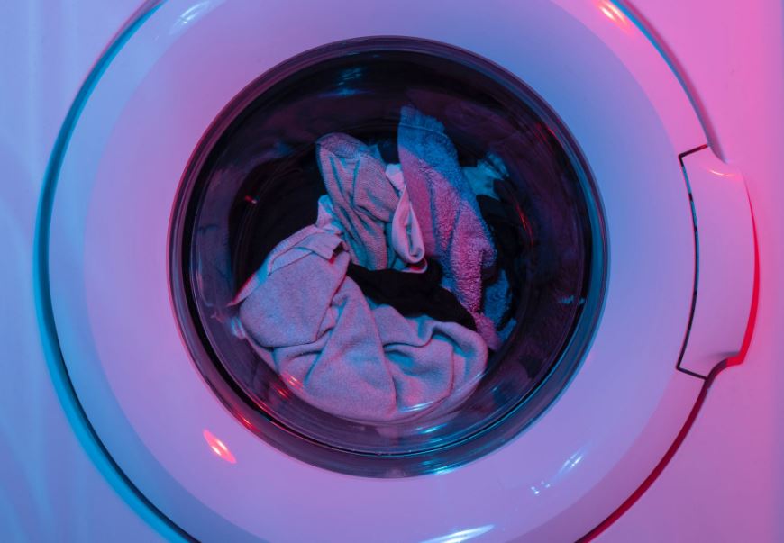 clothes inside a washing machine