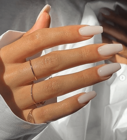 fully polished fingernails