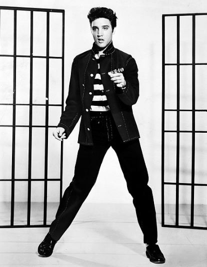 Elvis Presley in a publicity photograph for the 1957 film Jailhouse Rock