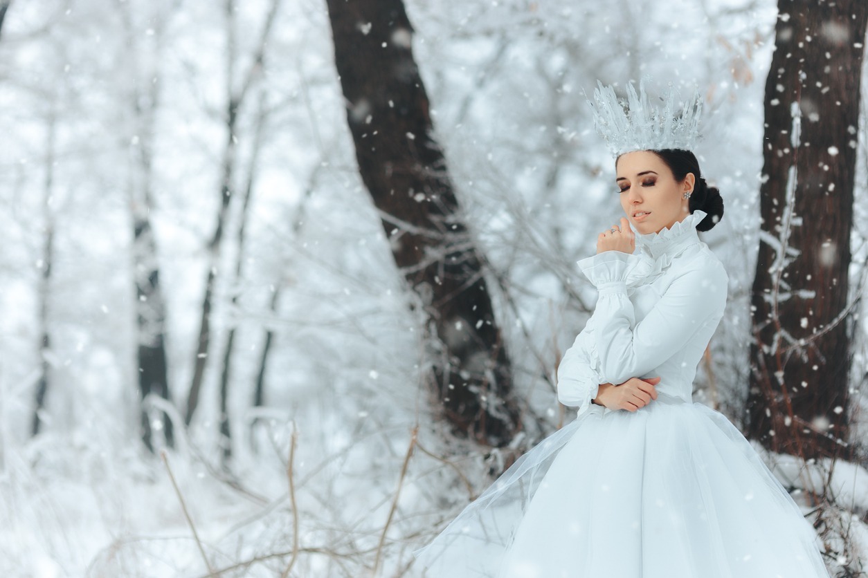 Beautiful Ice Queen in Winter Wonderland