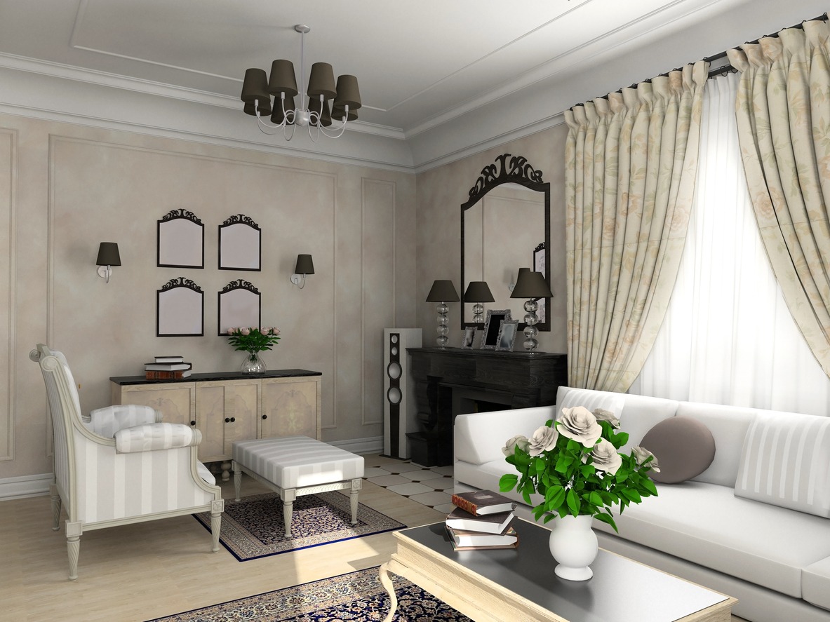 A Classical Glamorous Living Room