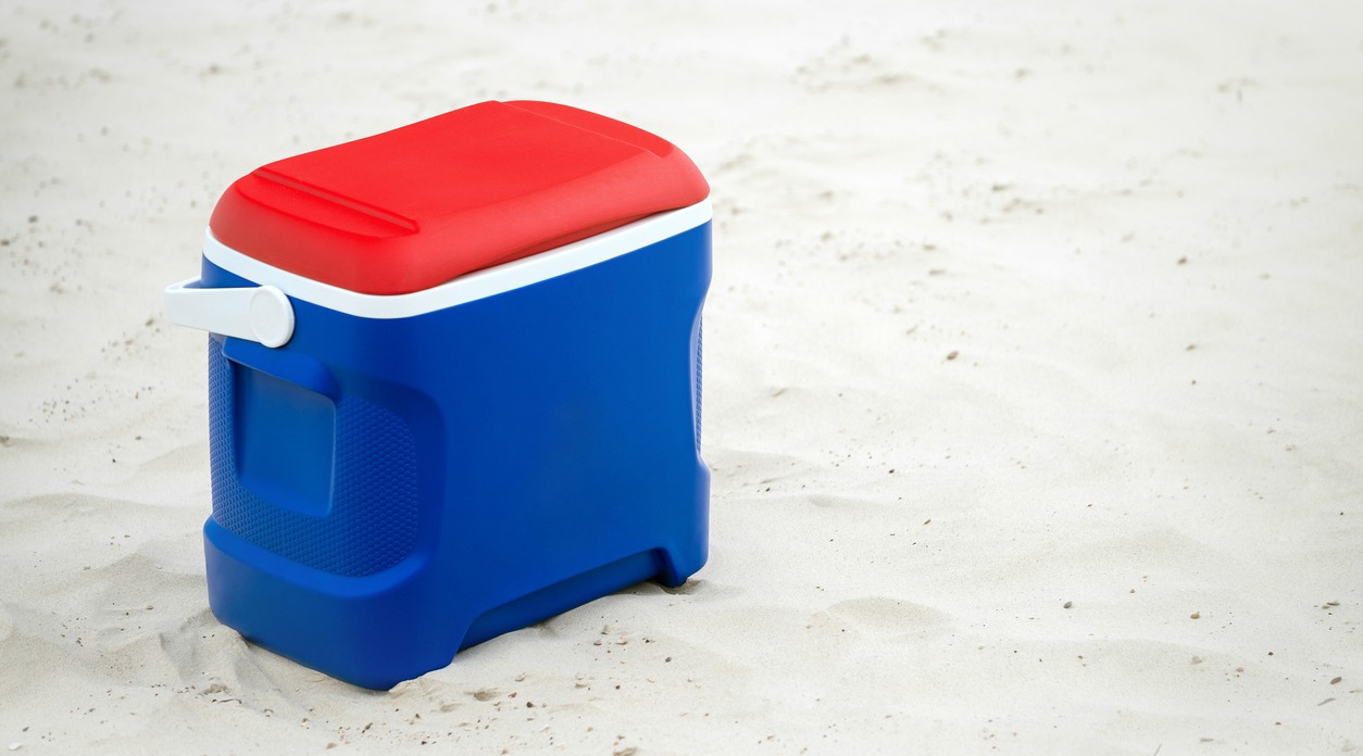 Beachside picnic cooler box.