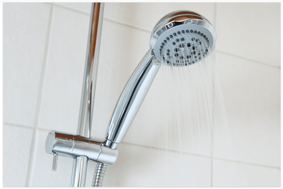 flowing water from shower head
