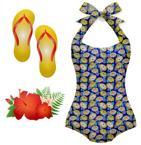 one-piece-swimsuit-flower-flip-flops