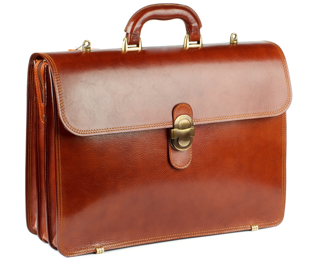  A brown leather briefcase