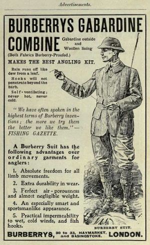 Burberry advertisement for waterproof gabardine suit, 1908