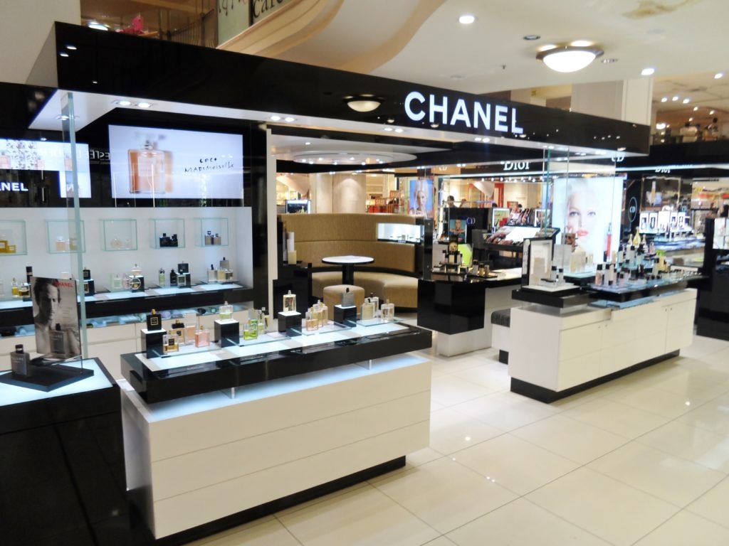 Fragrance and Skincare counter at Myer in Sydney