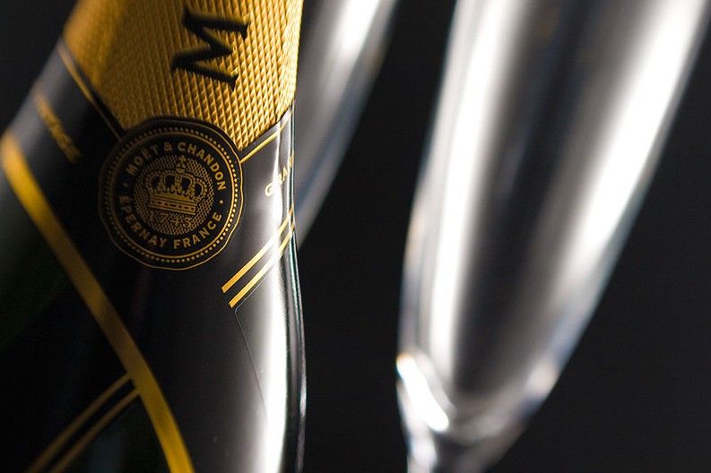Logo-of-MoëtChandon-printed-on-a-champagne-bottle