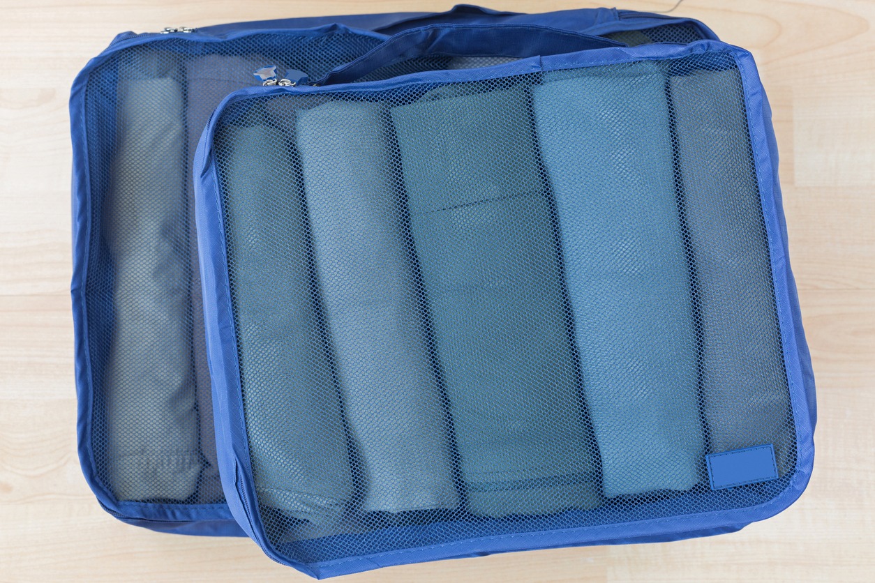 Set of travel organizers to make efficiently and easily packing luggage