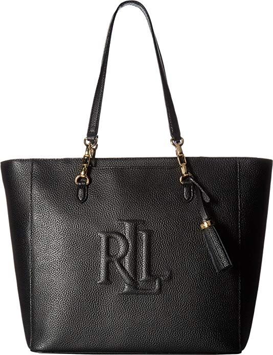 a-black-leather-Ralph-Laurel-bag-with-the-LRL-logo-embossed-on-it