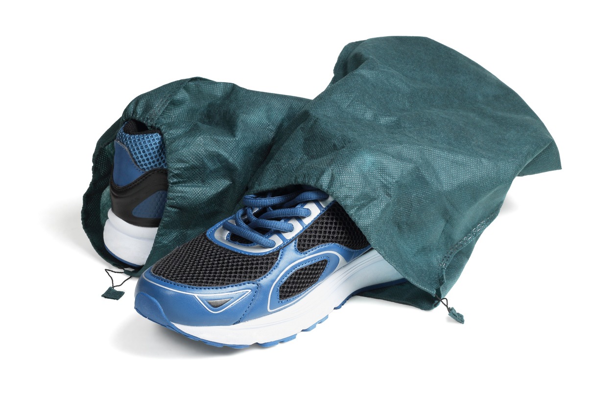 Jogging Shoes in Drawstring Bags