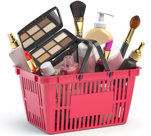 Various-cosmetic-products-on-a-shopping-basket