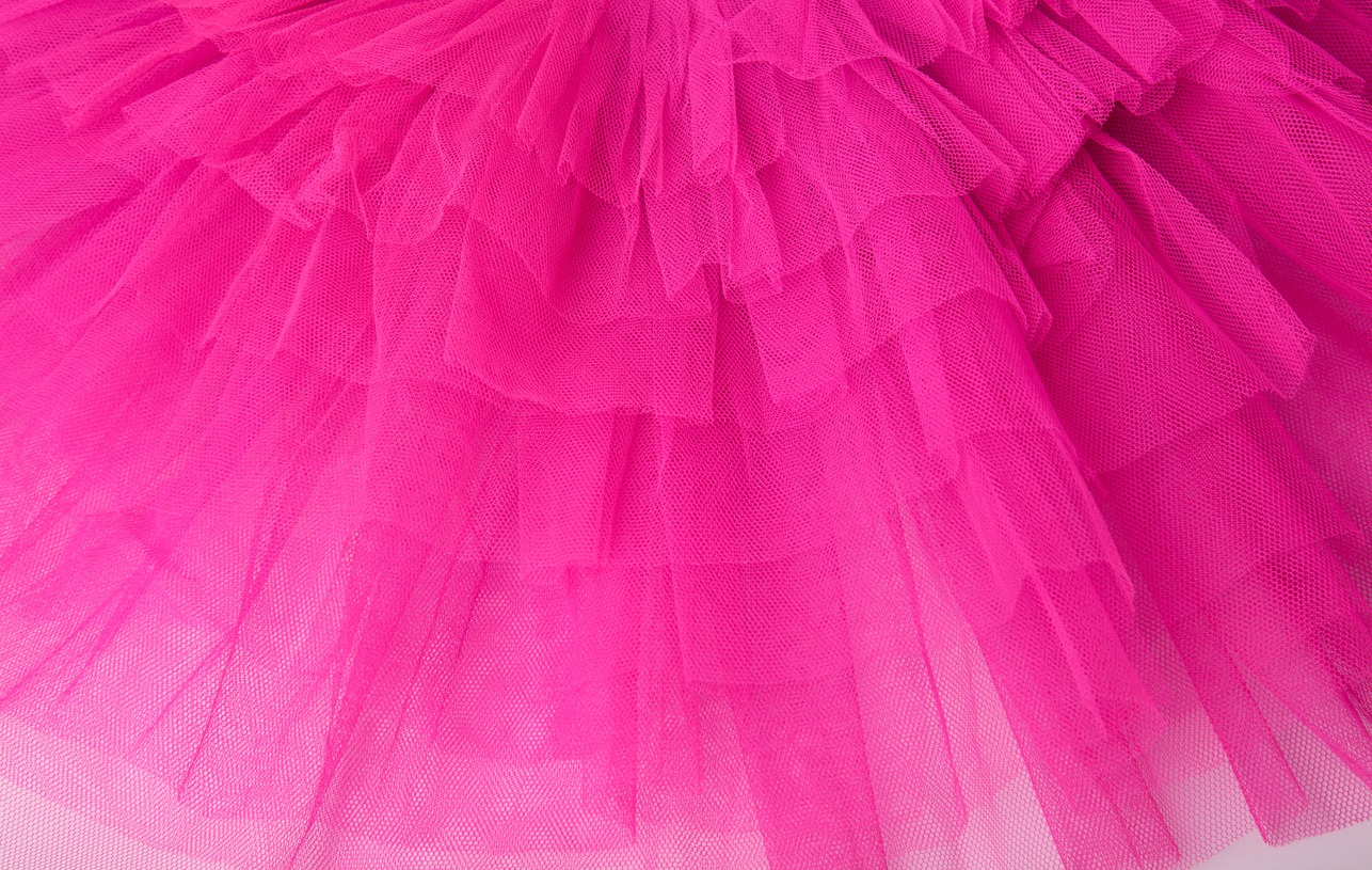 a pink layered tulle skirt