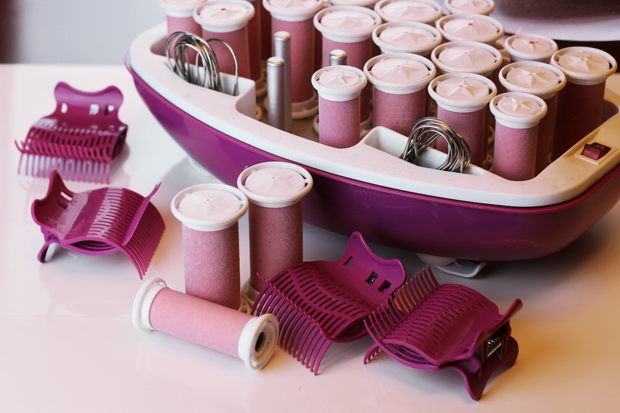 a set of hot rollers