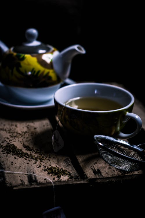 Green-tea-poured-in-a-teacup