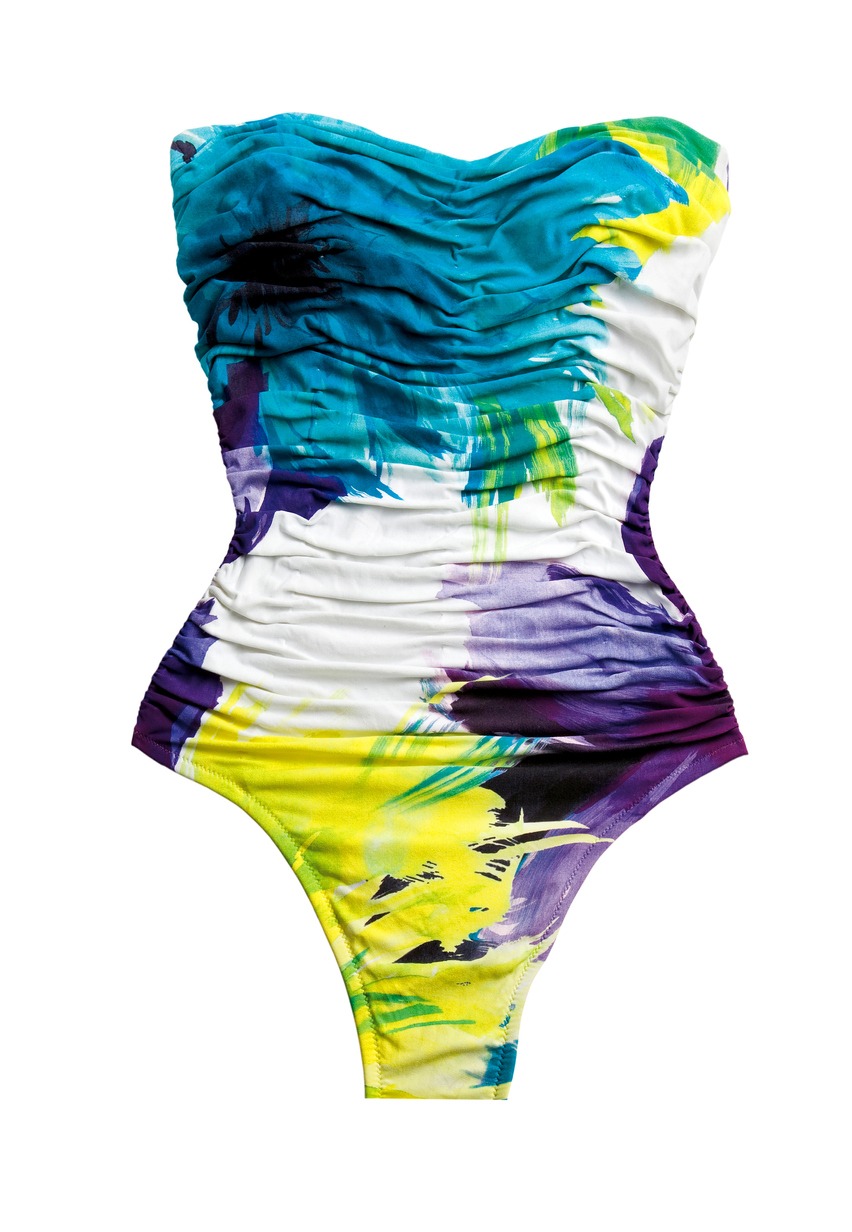 Tropical print one piece female swimsuit